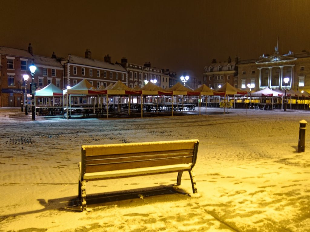 Newark market place in the snow - after DxO PhotoLab 4